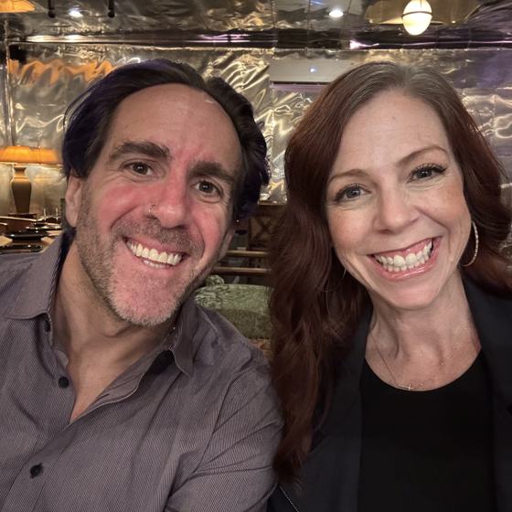 Mike and his wife at dinner